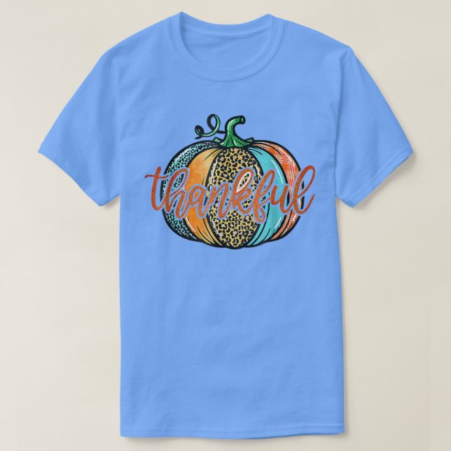 T-shirt Remerciements Automne Citrouille Leopard Thanksgiv (Design devant)