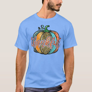 T-shirt Remerciements Automne Citrouille Leopard Thanksgiv