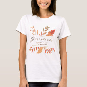 T-shirt Remerciements Feuilles Automne Thankgiving