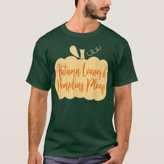 T-shirt Remerciements Feuilles D'Automne Et Citrouilles S'