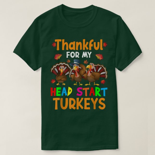 T-shirt Remerciements pour mon Head Start Turkeys mignon T (Design devant)