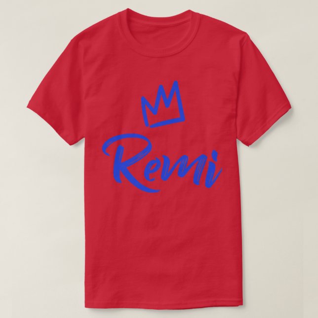 T-shirt Remi le Roi Bleu Couronne & Nom pour les hommes ap (Design devant)