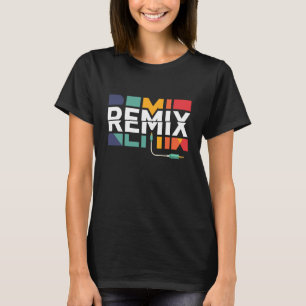 T-shirt Remix Audio Graphisme Géométrique Rétro Musique