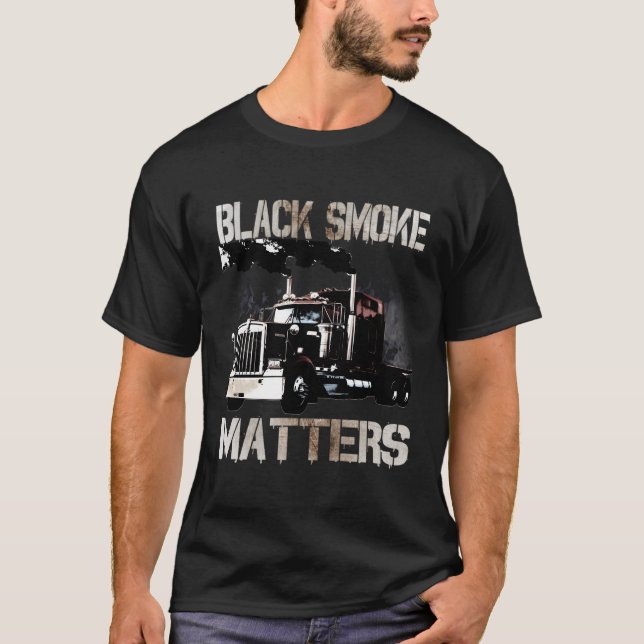 T-shirt Remorque de camion 18 Wheeler Smoke Matters (Devant)