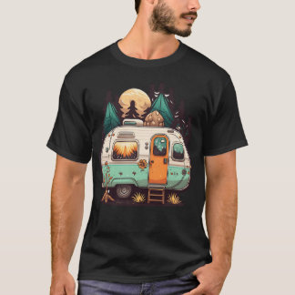 T-shirt Remorque de camping vintage