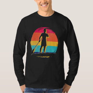 T-shirt Remorque Retro Stand Up Paddler Paddleboard Outdoo