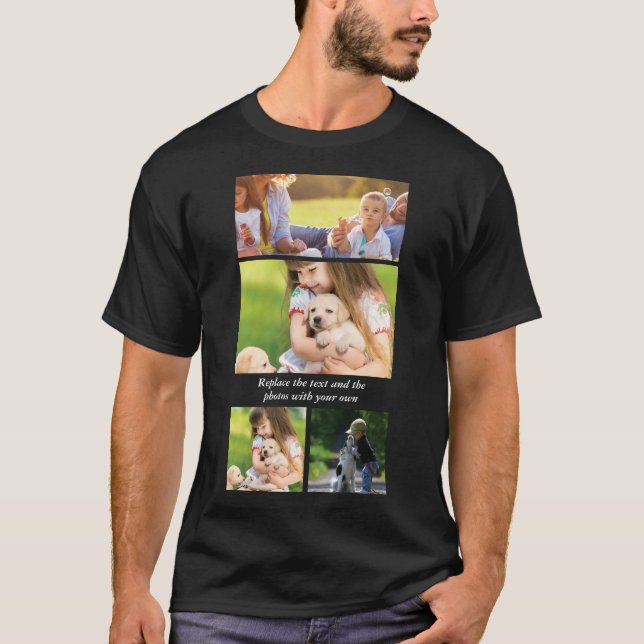 T-shirt Remplacez le texte et les photos par le vôtre (Devant)