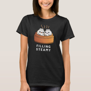 T-shirt Remplissage Steamy Funny Dimsum Bao Pun Dark BG