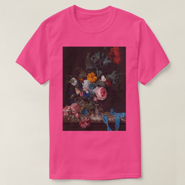 T-shirt Renaissance painting still life with flowers (Design devant)