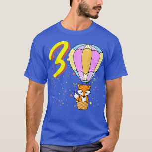 T-shirt Renard à ballets de 3 ans Anniversaire
