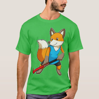 T-shirt Renard à Hockey avec chauve-souris de hockey