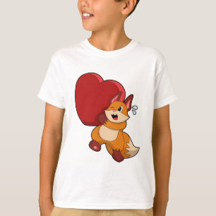T-shirt Renard à l'amour avec le coeur