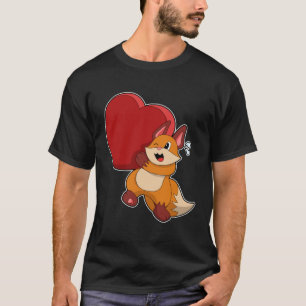 T-shirt Renard à l'amour avec le coeur