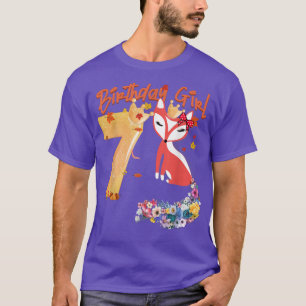 T-shirt Renard Amoureux des animaux 6e anniversaire fille 