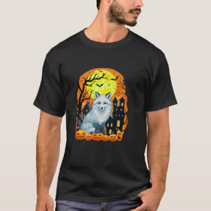 T-shirt Renard Arctique Avec Citrouille Drôle Effrayant Ha