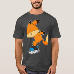 T-shirt Renard au patinage sur glace avec patins sur glace