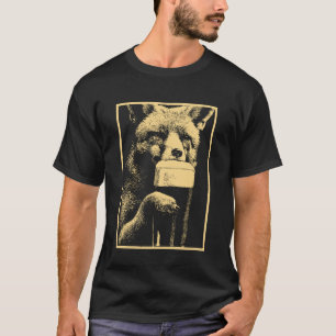 T-shirt Renard avec bière Animal buvant de l'humour pour l