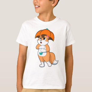 T-shirt Renard avec parapluie