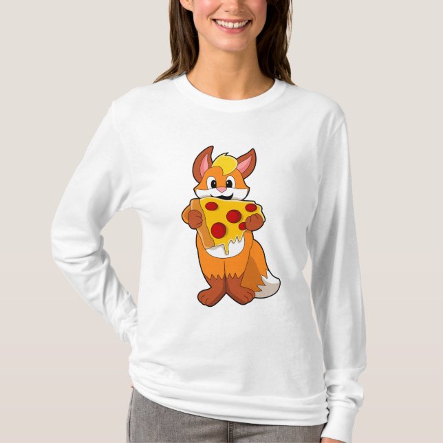 T-shirt Renard avec pizza (Devant)