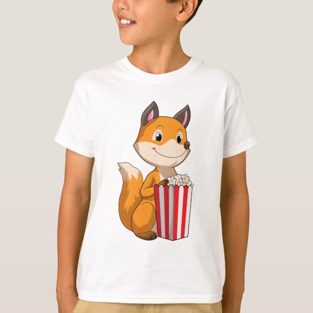 T-shirt Renard avec Popcorn (Devant)