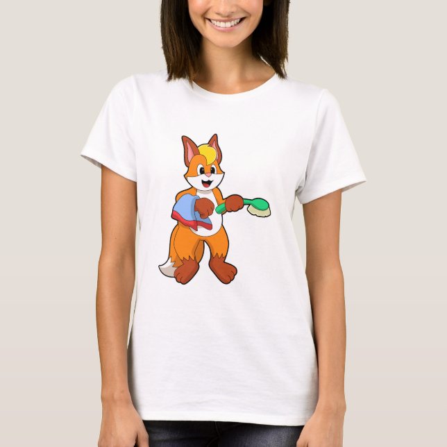 T-shirt Renard avec serviette et brosse (Devant)