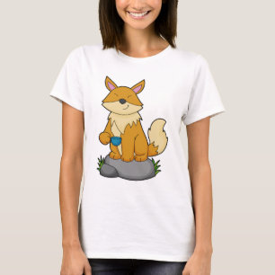 T-shirt Renard avec tasse de café