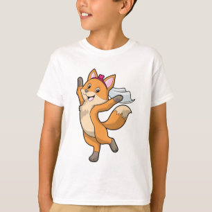 T-shirt Renard comme mariée avec voile et cœur