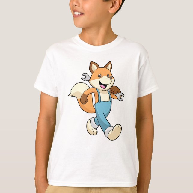 T-shirt Renard comme mécanique avec clé (Devant)