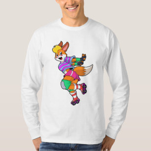 T-shirt Renard comme Patineur Inline avec Patinage Inline