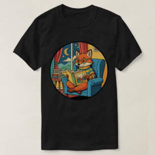 T-shirt Renard Cozy Reading - Une soirée calme à la maison