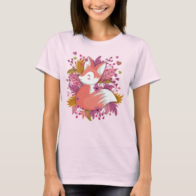 T-shirt Renard d'automne et baies (Devant)