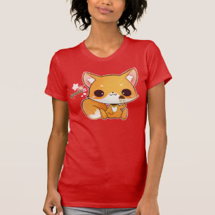 T-shirt Renard de Kawaii avec la glace mignonne