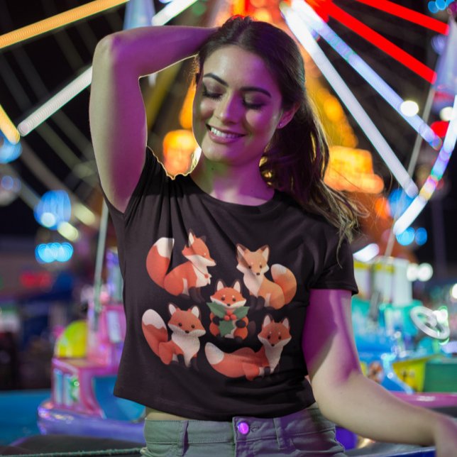 T-shirt Renard de Noël - Groupe de mignons renards (Créateur téléchargé)