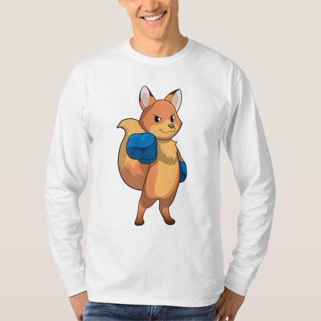 T-shirt Renard en boîte avec gants de boxe (Devant)