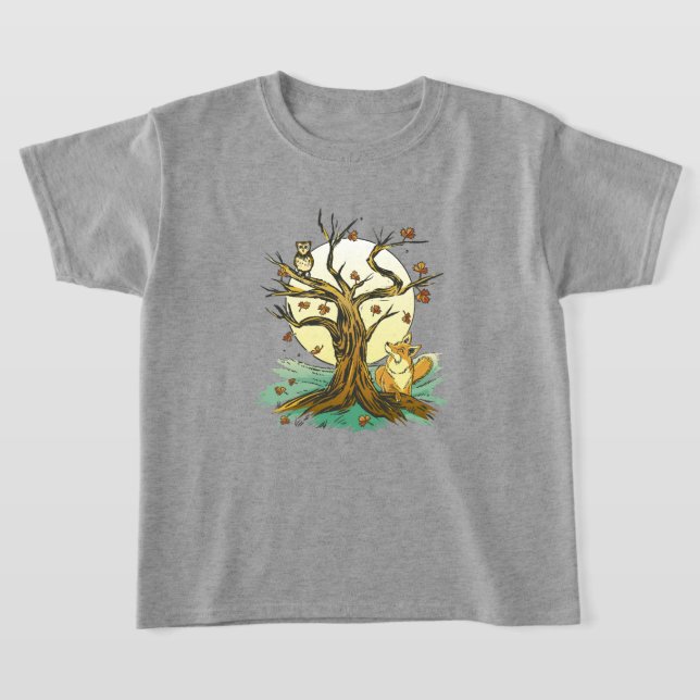T-shirt Renard et hibou adorable (Poser)