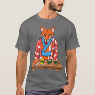 T-shirt Renard japonais maman Kimono Sushi Style Premium T