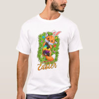 Renard mignon aux oreilles de lapin Joyeuses Pâque