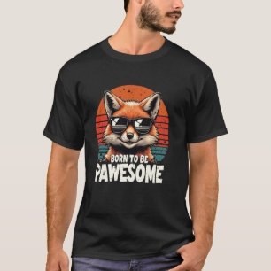 T-shirt Renard Mignon Portant des Lunettes de Soleil Drôle