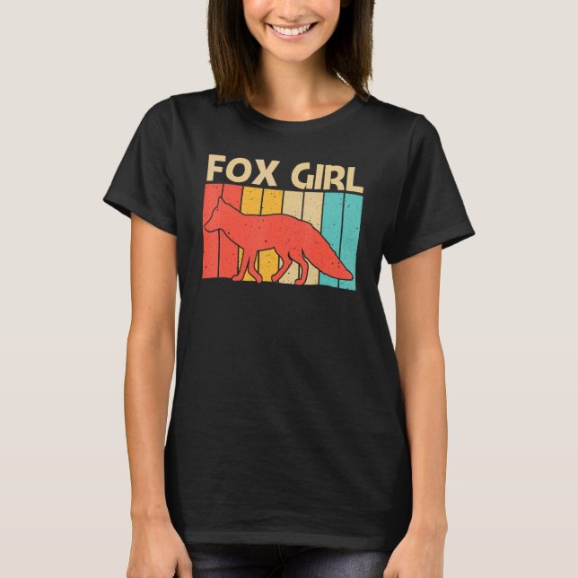 T-shirt Renard mignon Pour Filles Maman Renard Vulpin Anim (Devant)