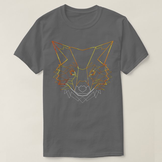 T-shirt Renard Polygon Animal Foxes Cadeau (Design devant)