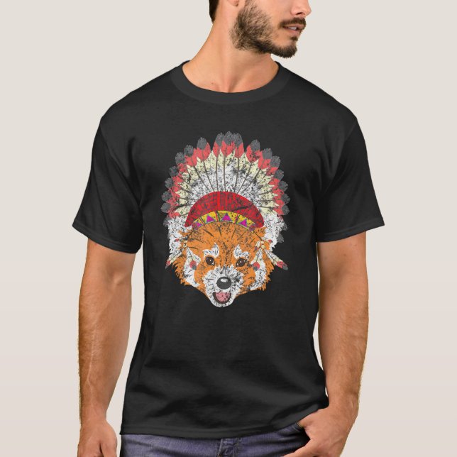 T-shirt Renard rouge amérindien (Devant)