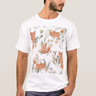 T-shirt Renards dans les prés : Aquarelle transparente