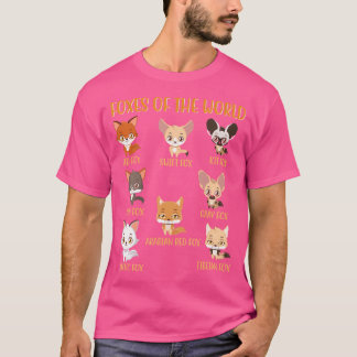 T-shirt Renards Du Monde Drôle Animaux De Fox Éducatifs