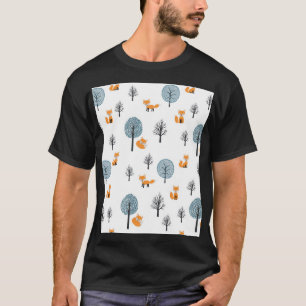 T-shirt Renards forestiers : Arrière - plan blanc Vintage