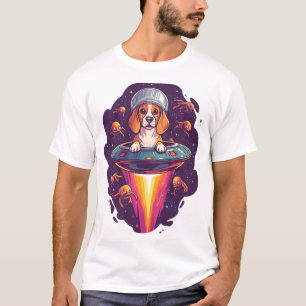T-shirt Rencontre de chien Beagle intergalactique