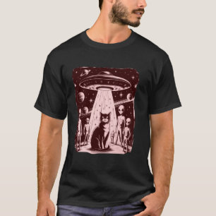 T-shirt Rencontre de science-fiction d'OVNI d'alien de cha