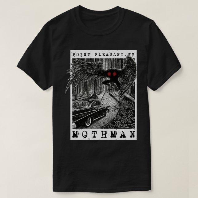 T-shirt Rencontre Mothman 1966 Point Pleasant Original Cr (Design devant)