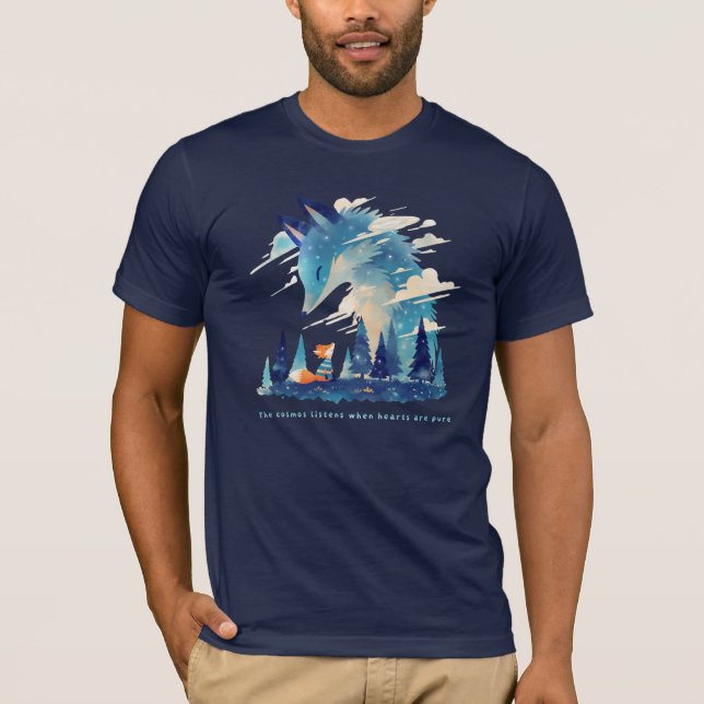 T-shirt Rencontre Renard esprit renard cosmique dans l'art (Devant)