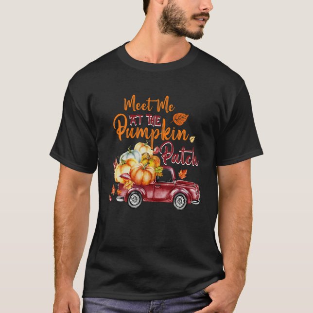 T-shirt Rencontrez-Moi Au Citrouille Patch Femme Fall Hall (Devant)