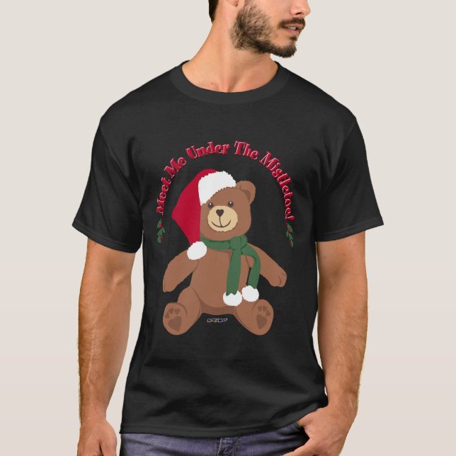 T-shirt Rencontrez-moi sous le gui ! Ours de nounours de (Devant)
